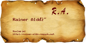 Rainer Aldó névjegykártya
